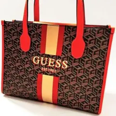 GUESS ゲス シルバーナ トートバッグ ハンドバッグ モノグラム 美品