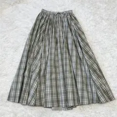 ✨美品✨Yori チェックギャザーフレアロングスカートのサムネイル