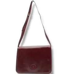 BALLY バーガンディ レザー ショルダーバッグ