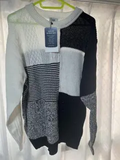(新品)パッチワークニットセーター