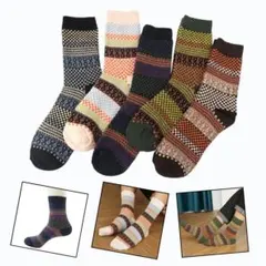 メンズ 靴下 厚手 5足セット 韓国 キャンプ 防寒