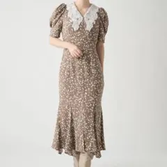 SNIDEL エンブロイダリーカラーマーメイドワンピース