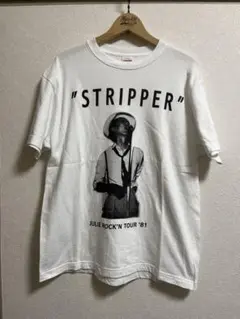 沢田研二 ジュリー ストリッパーTシャツ白L/STRIPPER JULIE