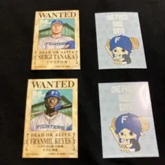 日本ハムファイターズ　ONE PIECE 手配書ステッカー　田中正義　レイエス