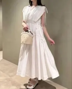 CELFORDカシュクールリボンノースリーブワンピース