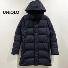 【美品】UNIQLO シームレスダウンコート　ネイビー　メンズS