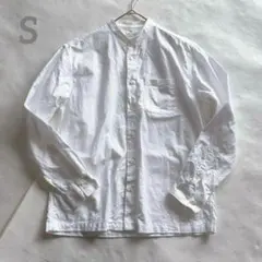 無印良品　 洗いざらしオックスフォードスタンドカラーシャツ　ホワイト/白　S