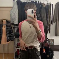 oldUNIQLO ラグラン　ピンク　平成　ギャル　お兄系　y2k グランジ