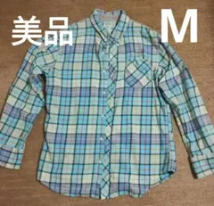 ヒルフィガーデニム　ボタンダウンシャツ　メンズМ　ブルー系