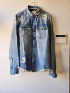 ZARAライトブルー ダメージデニムジャケット　サイズ40長袖値下げ不可
