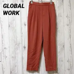 【グローバルワーク】カジュアルパンツ　ゴムウエスト　　S 朱色