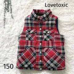 Lovetoxic ラブトキシック 赤チェック ダウンベスト 150 M キッズのサムネイル