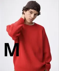 GU アゼクルーネックセーター RED Mサイズ