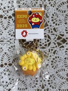 本日発売！関西万博 ポムポムプリン推しカラー立体キーホルダーなりきりミャクミャク