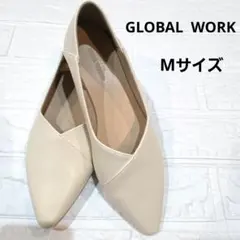 【美品】М アイボリー ポインテッドトゥ フラットシューズ ブライダルシューズ