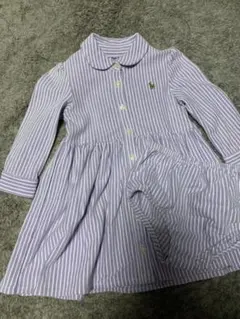 Ralph Lauren 紫と白のストライプ ワンピース 12M