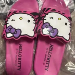 【新品✨】ハローキティ シャワーサンダル ピンク ゼブラ柄 平成ギャル サンリオ