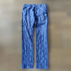 青の立体模様 スリムフィットゴルフパンツ kappaカッパ サイズL