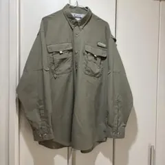Colombia カーキ 長袖シャツ 2ポケット
