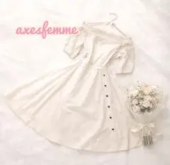 新品タグ付✨ レース切替オフショルフレアワンピ クラシカル 森ガール