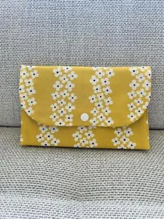 黄色紫陽花柄　花柄　通帳ケース　母子手帳ケース　マスクケースカード入れ