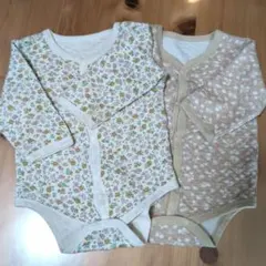 花柄ベビー肌着2枚セット80