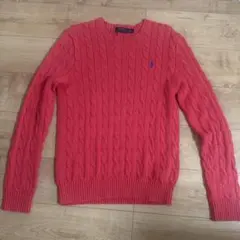 Polo Ralph Lauren ピンク ケーブルニット セーター S