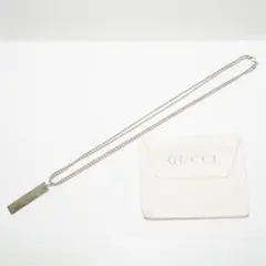 グッチ ロゴプレート ダブル ボールチェーン ネックレス SV925　全長51㎝