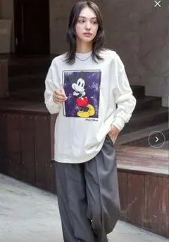 Mickey Mouse 長袖Tシャツ ホワイト Mサイズ