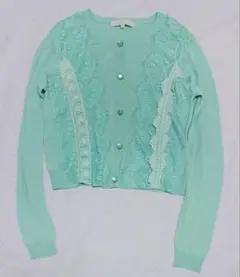 ミントグリーン レースカーディガン【MERCURY　DUO】