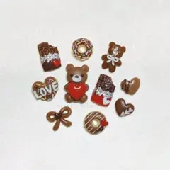 くまさん チョコレート スイーツ バレンタイン 3D ネイルパーツ ＊616