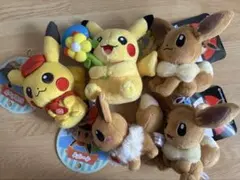 포켓몬 센터 피카츄 イーブイ ボールチェーン付きマスコット タグ付５点