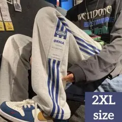 スウェット グレー サイドライン ジャージ パンツ 2XL ストリート 3L