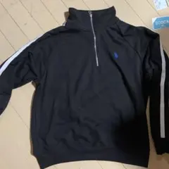 U.S. POLO ASSN. ブラック ハーフジップ トレーナー M