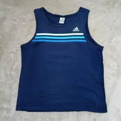 00s adidas タンクトップ ネイビー 3ストライプ Oサイズのサムネイル