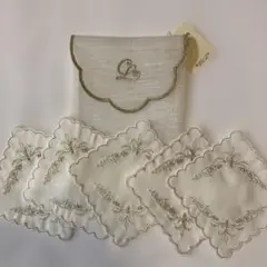 近沢レース 刺繍入りドイリー5枚セット 約10cm