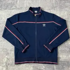 【70S】アディダス トラックジャケット 西ドイツ製 デサント製 ネイビー L