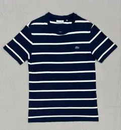【美品】LACOSTE ラコステ インディゴ染め ボーダーTシャツ 4のサムネイル