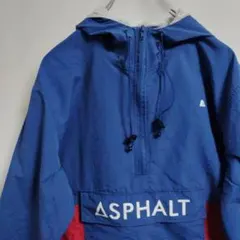 AYC ナイロンジャケット ハーフジップ プルオーバー フーディー バイカラー