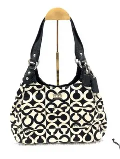 COACHコーチモノトーン円形パターンショルダーバッグ