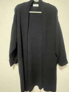美品ロングニットカーディガン黒　ワールド