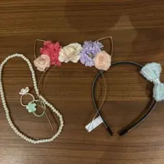 新品　カチューシャ、おしゃれパールネックレスセット