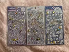 【正規品】ストーン付き　ジュエルプチドロップ　プチドロ　3枚セット　シマエナガ