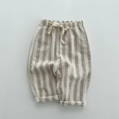 【新品】【90】 ストライプ パンツ ベージュ ベビー 男の子 女の子