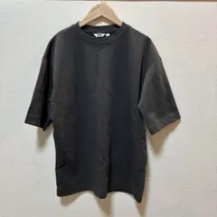 ユニクロユー エアリズムコットンオーバーサイズTシャツ5分袖 グレー M