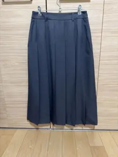 「GU プリーツスカート グレー M ロング オフィス 通学 美品」