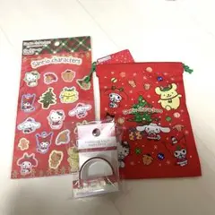 サンリオ クリスマス ３点セット シートシール 巾着 マスキングテープ
