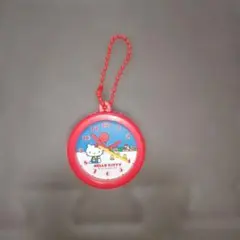 *ハローキティ キーホルダー型時計 赤*