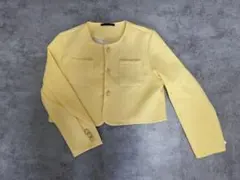 新品未使用★M イエローノーカラーツイードジャケット