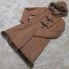 axes femme ベージュ フード付き ダッフルコート